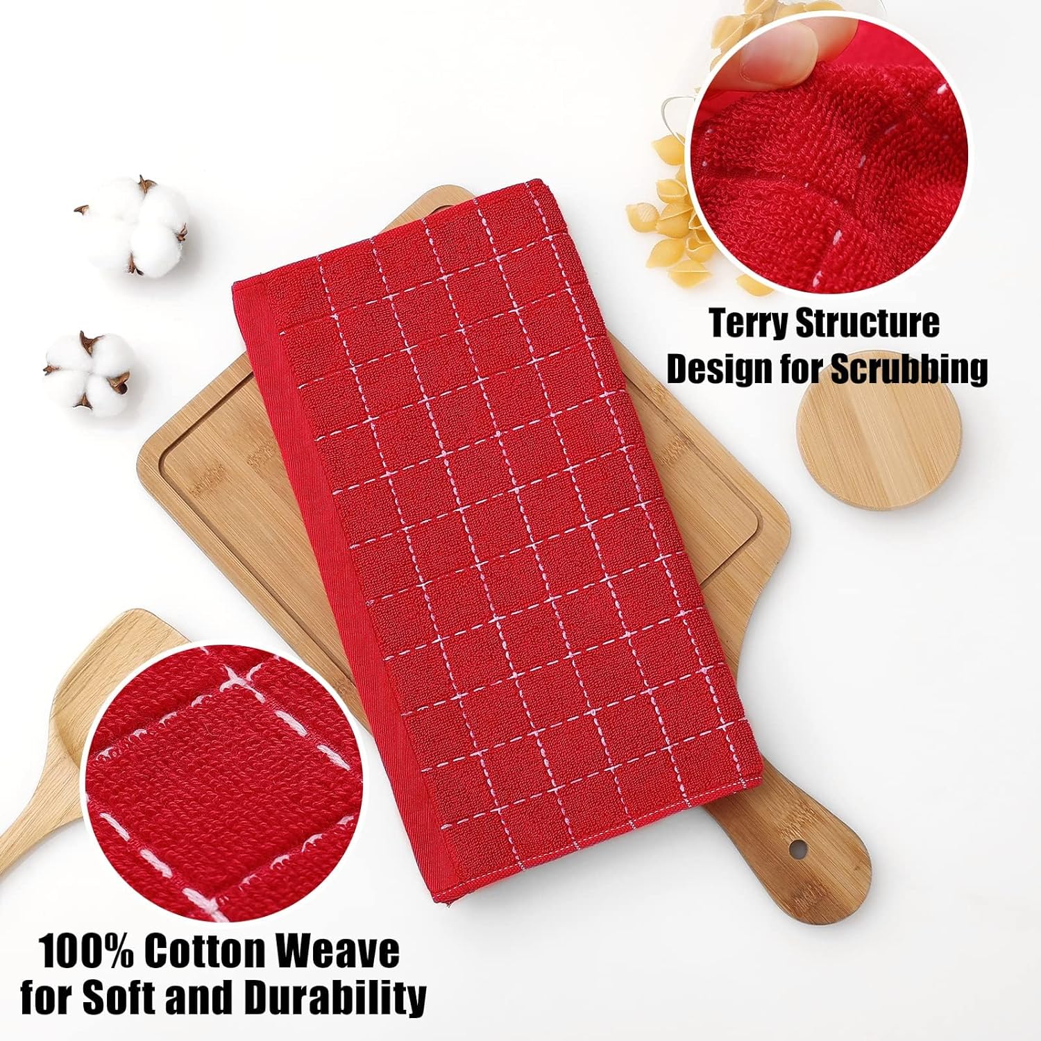 Kitchen Towels, Soft and Super Absorbent Dish Towels, Cotton Kitchen Towels -Pack of 4 (13 Kitchen Towels, Soft and Super Absorbent Dish Towels, Cotton Kitchen Towels -Pack of 4 (13